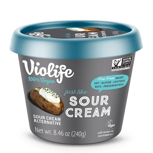 Violife Sour Cream Alternative Gluten Free Non GMO Dairy Free Vegan 8 46 Ounces Pack of 8