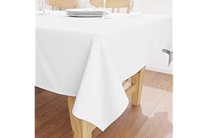 Encasa Rectangle 56x120 inch Cotton Canvas Table Cloth - White Solid Color