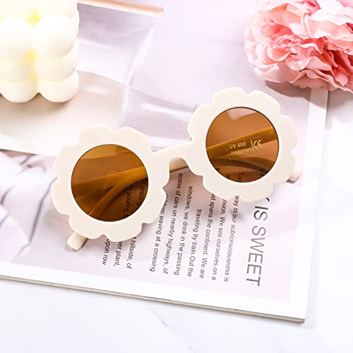 Round flower Sunglasses for Kids Girl Boys Matte Coloful Sunflower Shades Outdoors UV400 Protection Eyewear3