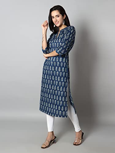 Image of See Designs Blue, White Abstract Women's Kurta