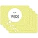 Produktbild Venilia Tischset Platzset für Esszimmer Gelb mit Spruch 'Make a Wish', 4er Set abwischbar Polypropylen, lebensmittelecht 45 x 30 cm, 4 Stück, 59074