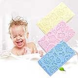 ANGELA 3 Piece Bath Brush Strong Cleaning Sponge Baby Adult Back to Facilitate Good Effect Home Bathroom Bath Essential Artifact (Random Color)