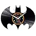 EVEVO Batman Orologio da Muro da Parete Unico Dischi in Vinile Movimento al Quarzo Silenzioso Handmade NeroCreativo Orologio Decorativo da Parete a Muro Mechanical Art Decor Disco in Vinile Batman