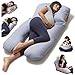 Niimo Gamma Almohada Embarazada Dormir y Cojin Lactancia Bebe Forma de U Multiusos Fundas Cojin 100% Algodon Desenfundable y Lavable Relleno de Poliester (Gris)