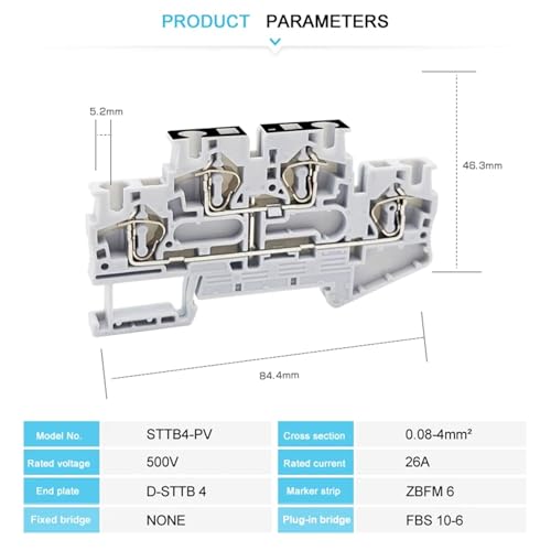 Bloques de terminales para riel DIN STTB 4-PV con conexión de resorte de 4 mm² 2