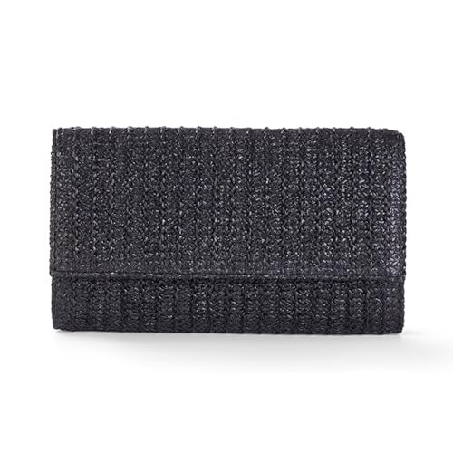 Image of BRYCTSISEN Women Straw Beach Clutch Purse Handbag Summer Elegant Vacation Style Shoulder Bag Crossbody Bag