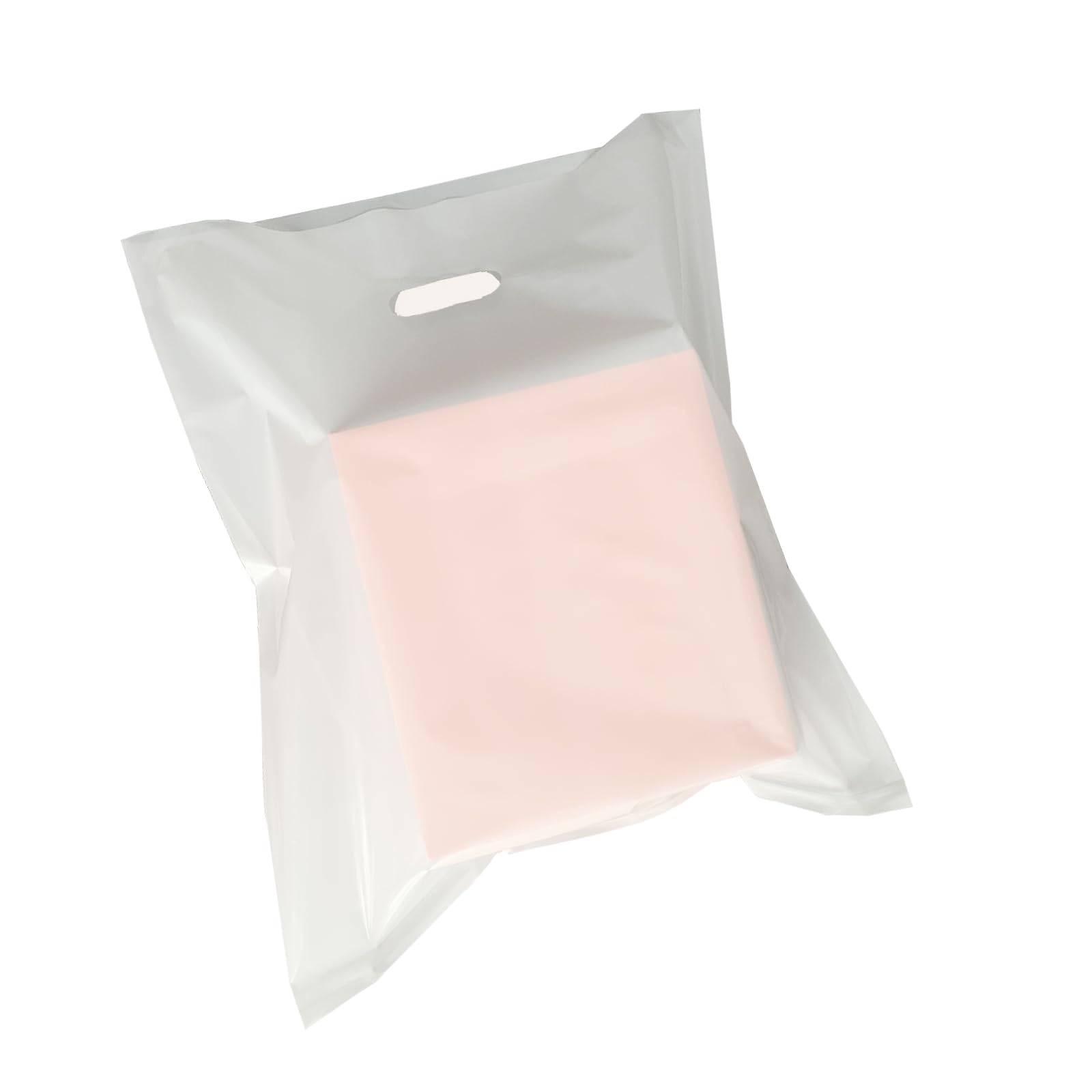 Krodtige 100 Pack 16" x 18"x 2 Mil Thick Large White Plastic Shopping Merchandise Bags with Die Cut Handles Glossy Plastic Bag Perfect for Shopping,