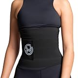 What Waist Miracle Wrap Band - Adjustable One-size Compression Full Coverage Workout Lounge Waist Trainer (Black/One Size)