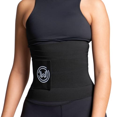 What Waist Miracle Wrap Band - Adjustable One-size Compression Full Coverage Workout Lounge Waist Trainer (Black/One Size)
