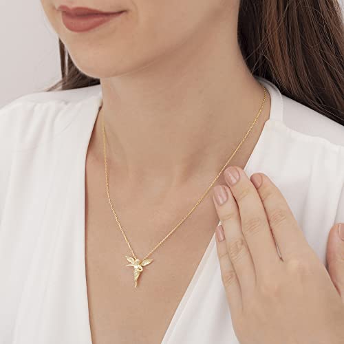 Angel Necklace For Women Handmade Guardian Angel Wings Jewelry Baby Angel Cherubim Necklace Minimal Silver Angel Pendant Dainty Gold Women`s Choker Christmas Gifts For Girls #TOP4