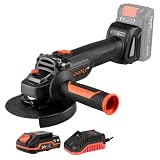 Dnipro-M Smerigliatrice Angolare 20V Brushless | 3.000/8.500 rpm · Elettronica Costante · Freno <2s · Taglio 25mm Metallo · Soft-Start · Kit Batteria + Caricabatterie | DGA-201BC ULTRA