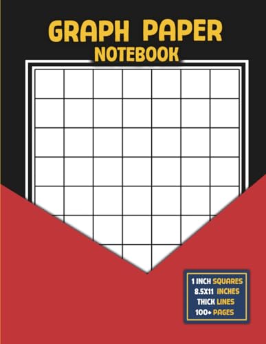 Graph Paper Notebook with 1-Inch Squares: 100 Pages, Large 8.5 x 11 Format, Thick Grid Lines Perfect for Drawing, Sketching, Math, and Engineering