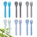 8pcs Bamboo Kids Spoons & Forks for Baby Feeding, Non Toxic & Safe Toddler Spoons & Forks Set, Eco-Friendly Tableware for Baby Toddler Kids Bamboo Toddler Dishes & Dinnerware Sets 01