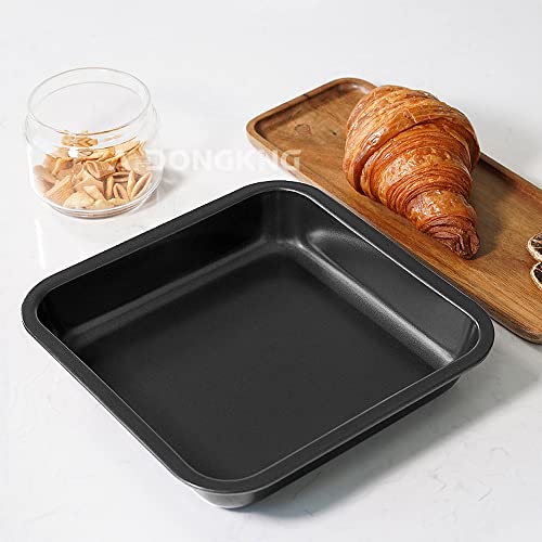 Small Cookie Sheets, Square Cake Loaf Pan, Nonstick Baking Trays, Premium Carbon Steel Baking Pans, 2-Pack, 8.4 X 8.4 Inches (Inner 7.5 X 7.5) #TOP6