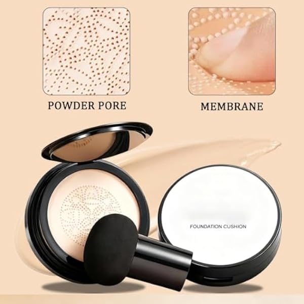 Cushion Foundation корейский CC крем Luvie Glow грибная голова полное покрытие, длительное увлажнение для зрелой кожи (№1, 120 г)