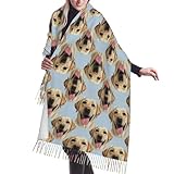 Schal Scarf Stola Winddicht Damen Winterschal Gemälde eines gelben Labradors Waschbar Damenschals für Außen Herren Hochzeit 68x196cm