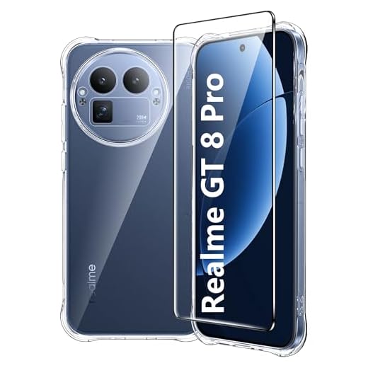 FDHYFGDY Hülle für Realme GT 8 Pro Handyhülle + 1x Schutzfolie, Transparente Silikon Schutzhülle, Anti-Kratzer, Anti-Vergilbung und Stoßfest,Dünne, Weiche, Transparente TPU Case