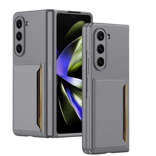 Étui en cuir Samsung Z Fold 5 idéal pour vos déplacements professionnels gris