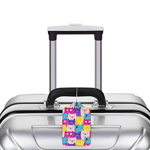 Mortgats JFSF-453055416_12BX Cute Coloful Cat Luggage Tags thumb #4