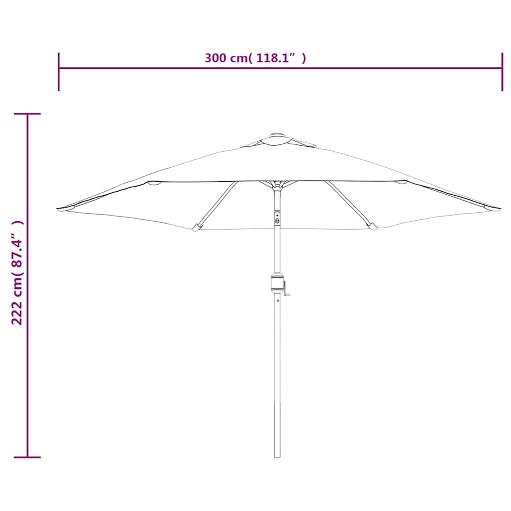 SYDE Bordowy parasol ogrodowy 300 cm