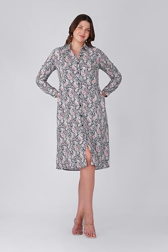 Image of Midi Dress for Women | Rayon A-Line Dress with Pockets | Casual Western Dress for Women | Comfortable Everyday Wear