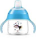Philips Avent SCF751/05 - Vaso con boquilla blanda, diseño pingüino, para 6 meses, 200 ml, color azul