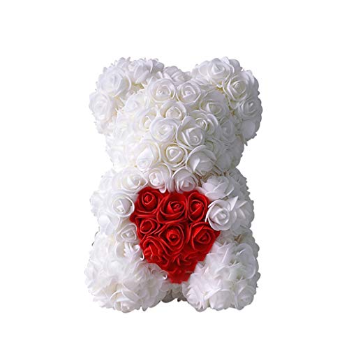 NNLOUGINY 25cm Lovely Rose Teddy Bear Handmade Gifts for Valentines Birthday Wedding Decoration, 9#