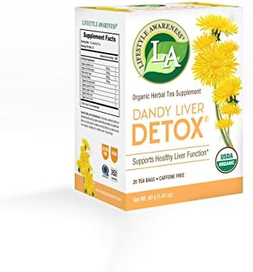 Lifestyle Awareness Teas Organic Dandy Liver Detox Caffeine Free Tea, 6 Count