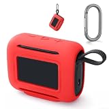 Custodia protettiva in silicone morbido per JBL GO 5, custodia anti-caduta con gancio, leggera e antiscivolo, per audio portatile (rosso)