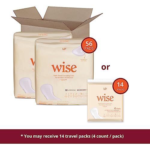 Wisewear Incontinence, Bladder Control & Postpartum Pads For Women, Ultimate Absorbency, Long Length, 56 Counts (2 Pack Of 28) #TOP4