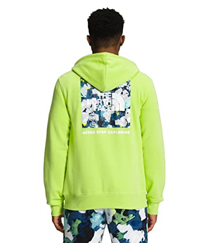 The North Face Men's Box Nse Pullover Hoodie (Standard And Big Size), Led Yellow/Summit Navy Abstract Floral Print, Medium #TOP1