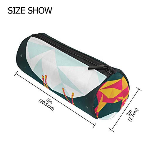 Preisvergleich Produktbild Polygonal Stifthalter mit Ziegenmotiv, rund, Aufbewahrungsbeutel, kreative Kosmetiktasche, Geschenk, Büro, Schule, für Mädchen und Erwachsene