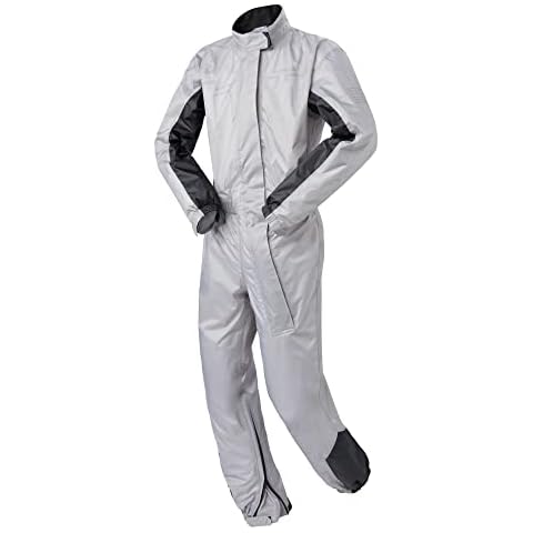 FAST WAY Regenkombi Motorrad Herren & Damen, Wasserdichter & Winddichter Regenanzug, Motorrad Regenbekleidung & Fahrrad Regenbekleidung, Silber, Größe XXL Cover