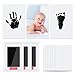 Vicloon Baby Abdruck Set, Baby Handabdruck und Fußabdruck mit 3 x Clean Touch Stempelkissen und 6 x Druckkarten, Babyhaut Kommt Nicht Farbe in Berührung, Baby Handprint für Familie Geschenk - Schwarz