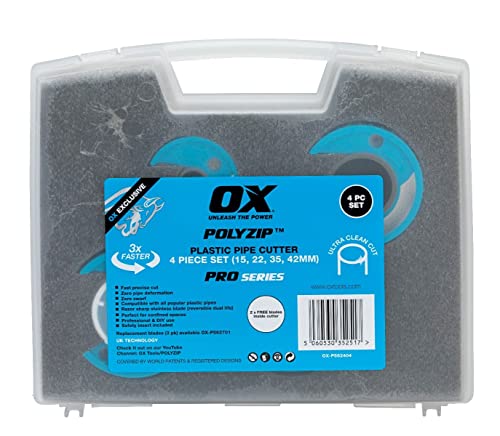 OX Pro PolyZip 4 Piece Cutter Set (15, 22, 35, 42mm), Blue - Image 3