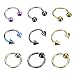 18 Pieces Captive Bead Ring BCR and Horseshoe Circular Barbell CBR (Nose, Ear) 18 Gauge 5/16"