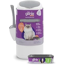1 من نظام التخلص من النفايات Litter Genie Style Pail Cat Litter Box للتحكم في الرائحة يتضمن كيس إعادة تعبئة مربع واحد