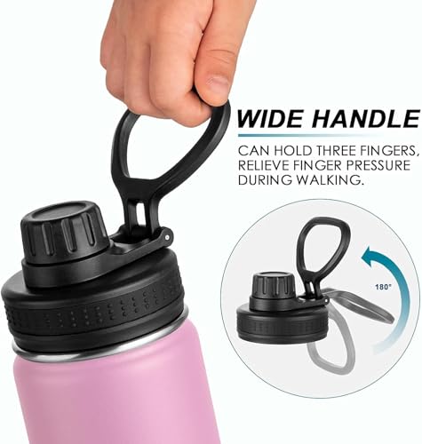 Image of KOODEE 26 oz Water Bottle Stainless Steel Double Wall Vacuum Insulated Sports Bottle with Leakproof Spout Lid (Pink)