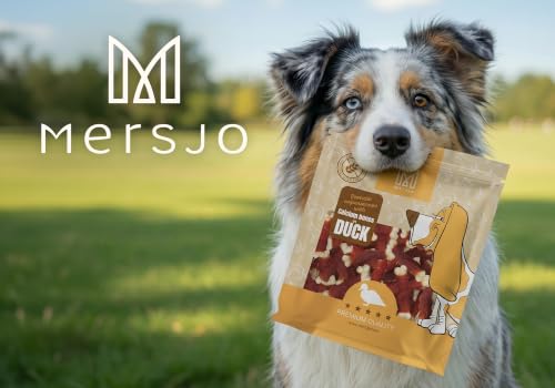 Mersjo Hundeleckerlis Premium Entenbrust umwickelte Calcium-Kauknochen, getreidefreie Hundesnacks, luftgetrocknet, 500g – Ansicht 3