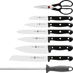 ZWILLING Chef jumeau 9Piece Ensemble de blocs de couteaux - Résistant à la corrosion, endommagé par la glace Ultra Sharp Blades Graphite-Grey, Ensemble de couteau professionnel, Durable, Lave-vaisselle sans danger