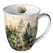 Mug Tasse günstig Kaufen-Ambiente Kaffeetasse Henkelbecher Teetasse Mug 0,4 l Fine Bone China Porzellan evergreen trees Wald Bäume im Aquarell Stil