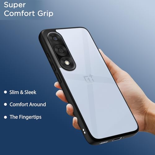 Image of Amazon Basics TPU+PC Back Cover for OnePlus Nord 5 5G | Shockproof Sleek Hybrid Armor Bumper Case (Black)