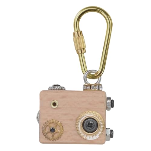 Portachiavi in ​​legno a tema macchina fotografica, portachiavi portafortuna, per Compleanno, San Valentino, Anniversario