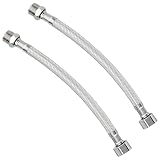 Flexschlauch 3/8, 2 Stück Wasserhahn Verlängerung 304 Edelstahl Wasserhahn Schlauch Panzerschlauch 3/8 Zoll Wasseranschluss Verlängerung für Wasserhahn Bad Wc (30cm*2)