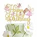 Fairy Party Cake Topper Fairy Birthday Cake Decoration Glitter Fairy Birthday Cake Picks Floral Fairies Party Decoration for Fairy Garden Baby Shower Supplies