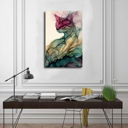 Impression sur toile chat éthéré 50x75 cm pour décoration de chambre