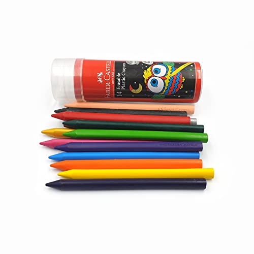 Image of Faber-Castell Poster Color Tin Box - Pack of 12 Erasable Crayon Tin Set - Pack of 12 + 2 FREE Gold and Silver