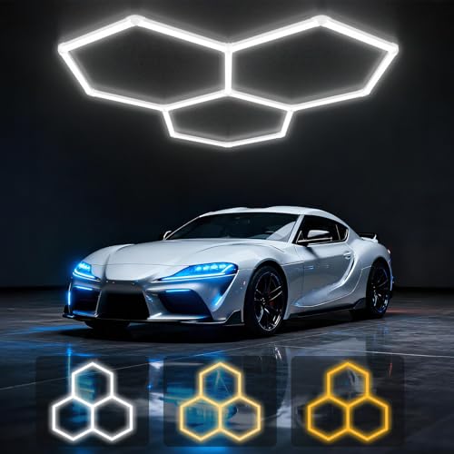 X-Litall Hexagon Garage Light 15 Packs: 120W 3 Color Temperatures (3000K/4500K/6500K) Super Bright Honeycomb Led Lights,Hexagon Light for Garage Basement Salon Manager Gym