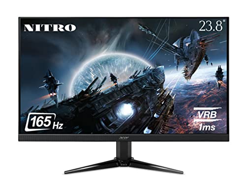 Image of acer Nitro QG241YS 23.8 inch VA Panel 1920 x 1080 Pixels I 165Hz Refresh Rate I 1 MS VRB Response Time I 2 x HDMI 1 X DP I Stereo Speakers FHD Resolution LCD Gaming Monitor, Black