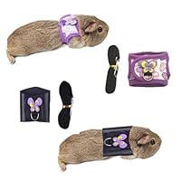 2 Stück Meerschweinchen Leine und Geschirr, verstellbare Anti-Escape-Weste Meerschweinchens Zubehoer,130cm Atmungsaktives Westengeschirr für Ratten, Frettchen,Bartagame(Purple & Red, M)